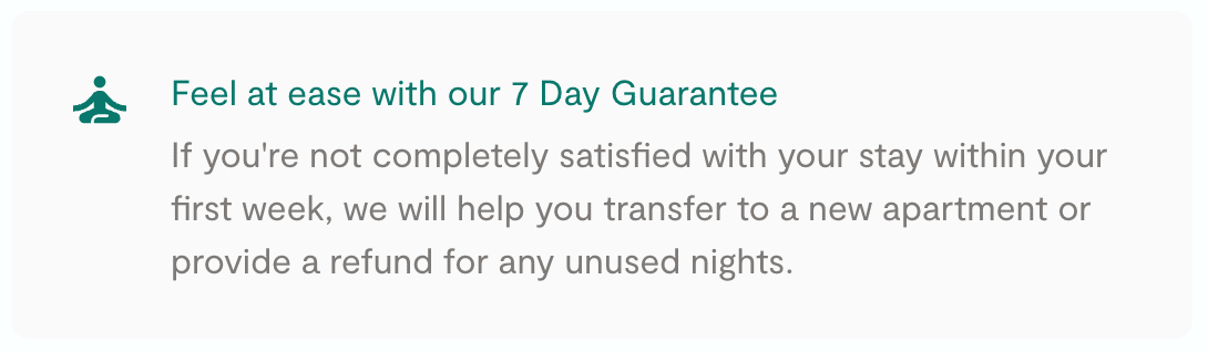 7 Days Guarantee Check-in Offering